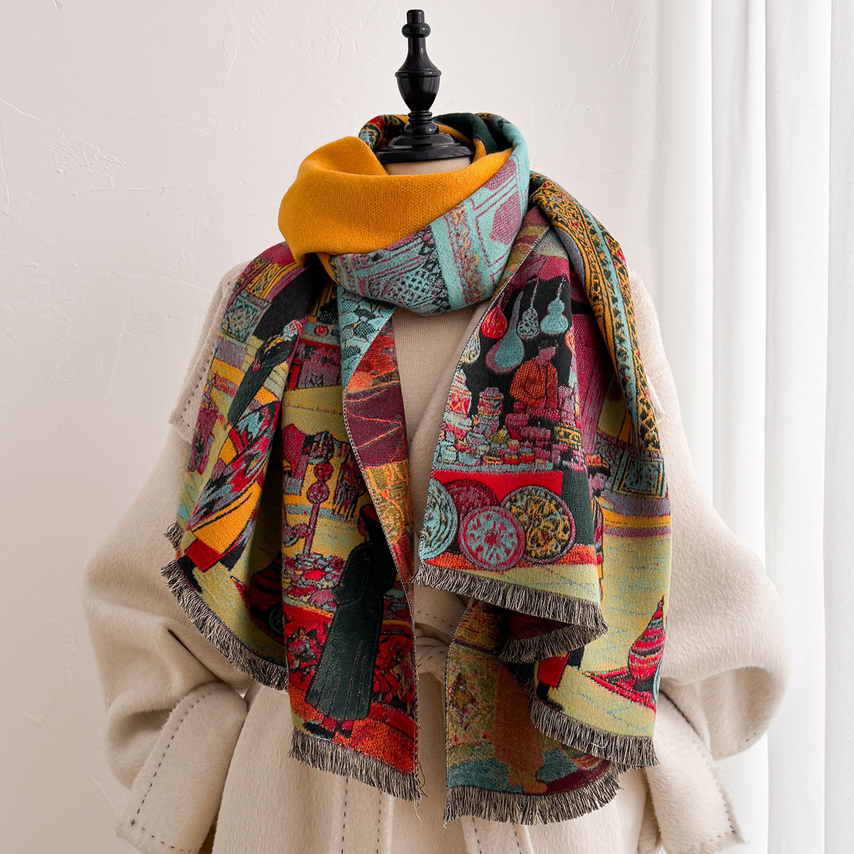 Bufanda de imitación de cachem - Woven Scarf Blanket reseña y precio